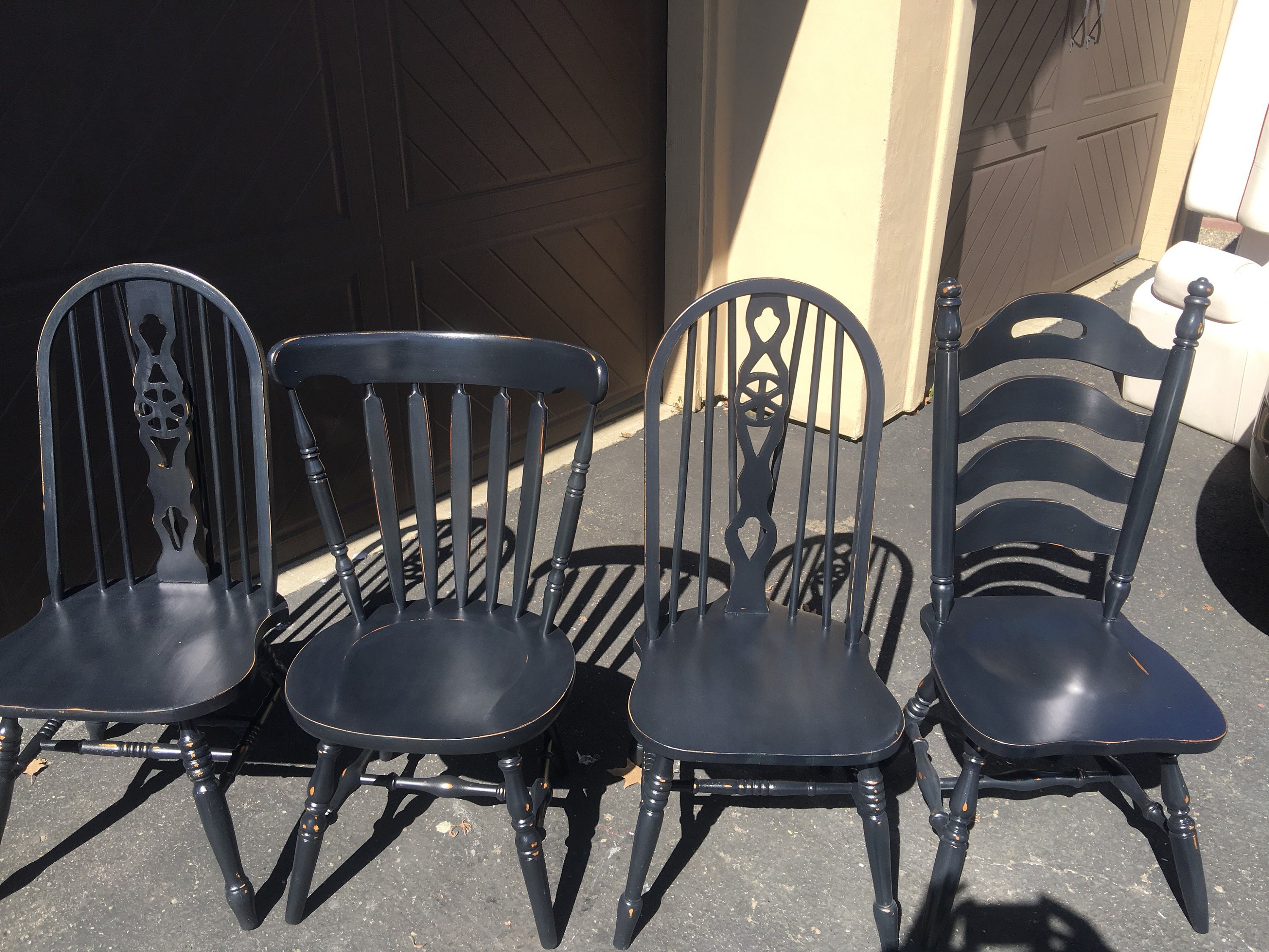 Farmhouse Chairs Vintage Farm Chairs Painted With Your Choice Etsy