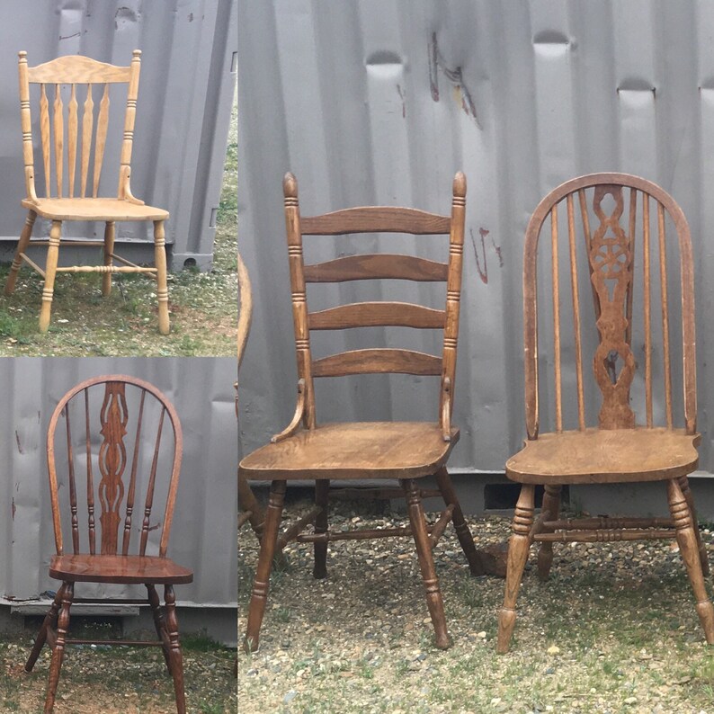 Farmhouse Chairs Vintage Farm Chairs Painted With Your Choice Etsy