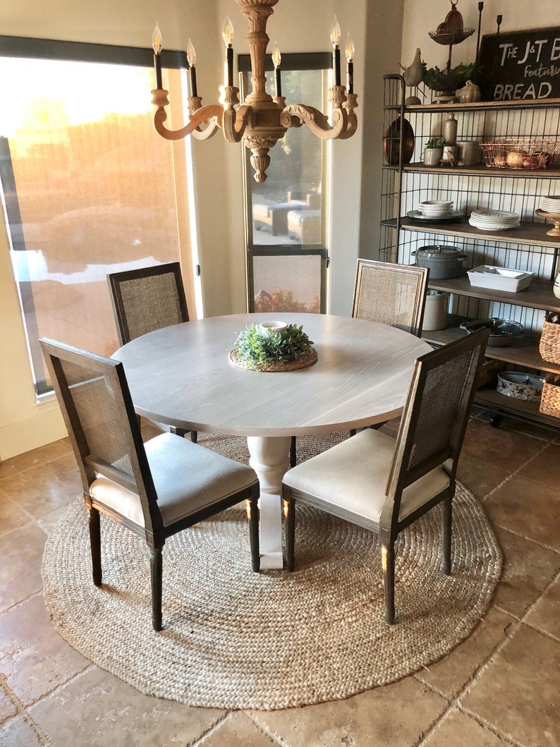 Made to Order ROUND TABLE TOP White Oak Smooth Finish Base Etsy