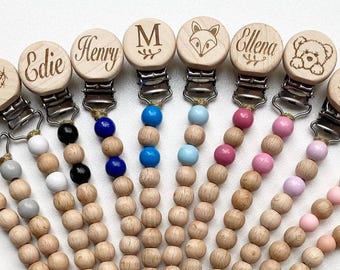 Personalised Beaded Dummy Clip - Dummy Clip - Dummy chain personalised - Dummy Chain - Bead dummy clip -BIBS - pacifier clip