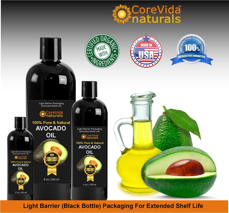 Usda Organic Avocado Oil 100 Pure For Skin Hair Etsy