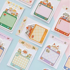 Kawaii retro cartoon plaknotitie, memoblok, Bullet Journal, dagboek, planner