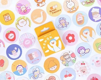 Kawaii Animal Collecrion Stickers Packet, Kawaii Stickers, Sticker Flakes, Diary Scrapbook Kawaii Sticker