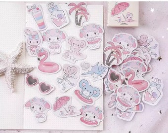 My Melody Stickers Packet, Kawaii Stickers, Sticker Flakes, Diary Scrapbook Kawaii Sticker