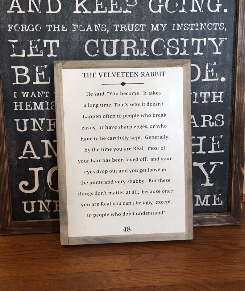 Velveteen Rabbit Sign Customchildren S Signsfarmhouse Etsy