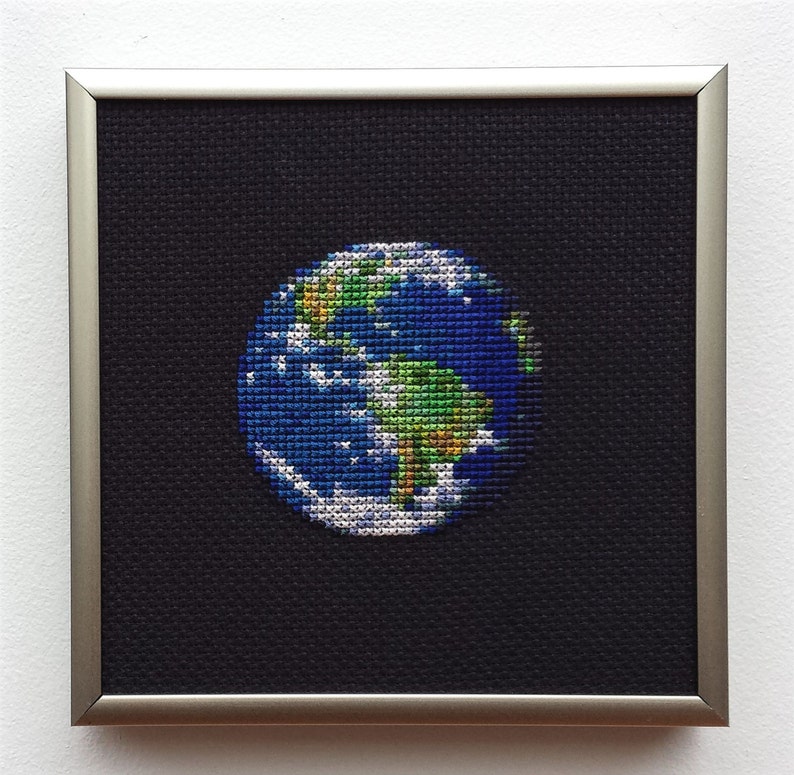 Earth Planet Cross Stitch Pattern PDF Instant Download image 2