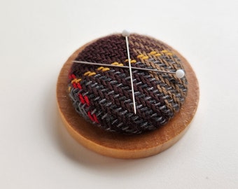 Magnetic Needle Minder, Gift for Crafter, Needle Magnet, Sewing Gift, Pin Cushion, Tartan, Plaid