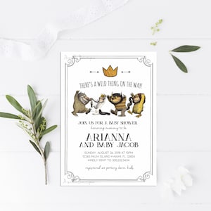 Where The Wild Things Are Baby Shower Invitation, Wild Thing On the Way Invitation Printable, Where the Wild Things Are Baby Party Supplies