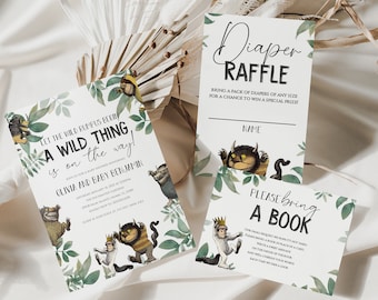 Where The Wild Things Are Baby Shower Invitation Set Editable, Wild Things Baby Shower Invite Template Instant Download Party Supplies [88]