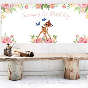 Bambi Printable Banner Backdrop 60x27, Bambi Birthday Banner Large Bambi Baby Shower Printable Banner, Bambi Party Supplies image 2