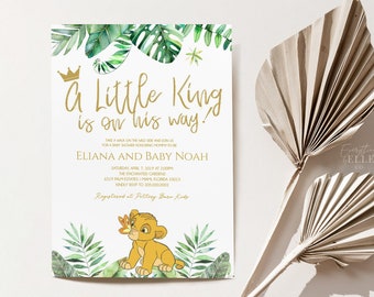 Simba Baby Shower Invitation Editable, Lion King Baby Shower Invite, Lion Cub Baby Shower Invitation Printable Instant Template [SOG]