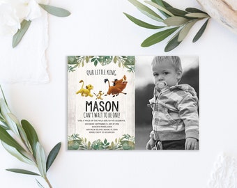 Simba Birthday Invitation, Lion King Birthday Invitation, Baby Simba First Birthday Invitation Printable, Lion King Birthday Invitation