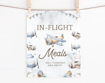 Instant Download Airplane Baby Shower Editable Sign Plane Table Signs Birthday Decoration