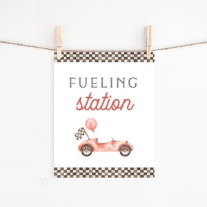 Race Car Birthday Sign Printable Fueling Station, Vintage Racer Birthday Banner, Race Car Boy Birthday Printable Table Sign [38]