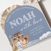 Noah's Ark Baby Shower Favor Tag Editable, Safari Animals Boy Printable ...