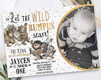 Where The Wild Things Are Birthday Invitation, Where The Wild Things Are Invitation Printable, Where The Wild Things Are Party Photo