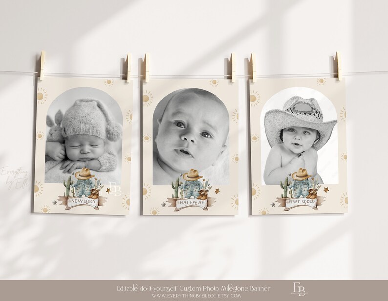 Cowboy 1st Birthday Water Bottle Label Editable First Rodeo - Etsy