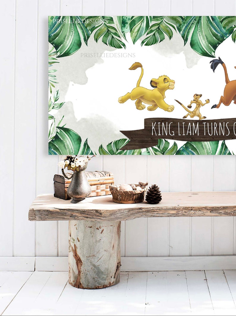 Simba Lion King Printable Banner Backdrop 60x27 - Etsy
