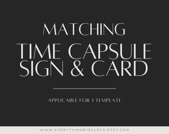 Matching Time Capsule Sign and Card 8x10 Digital Printable Sign | EverythingByElleCo