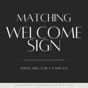 Matching Digital Printable Welcome Sign | EverythingByElleCo 8x10 11x14 16x20 18x24 24x36 Sizes