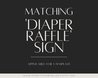 Matching Diaper Raffle Sign 8x10 Digital Printable Sign | EverythingByElleCo 8x10 Only