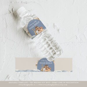 Noah's Ark Baby Shower Favor Tag Editable, Safari Animals Boy Printable ...