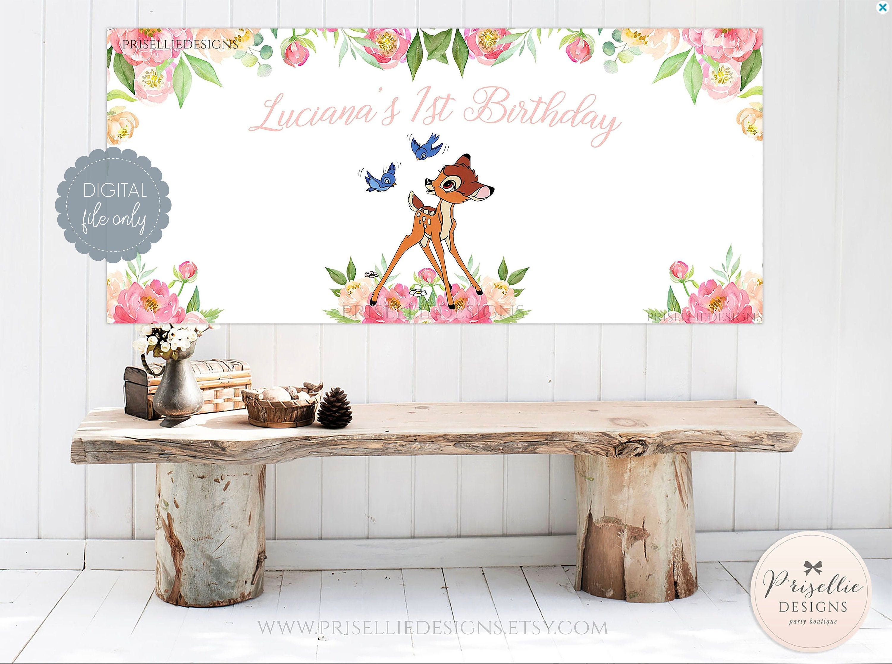 Bambi Printable Banner Backdrop 60x27 Bambi Etsy Australia