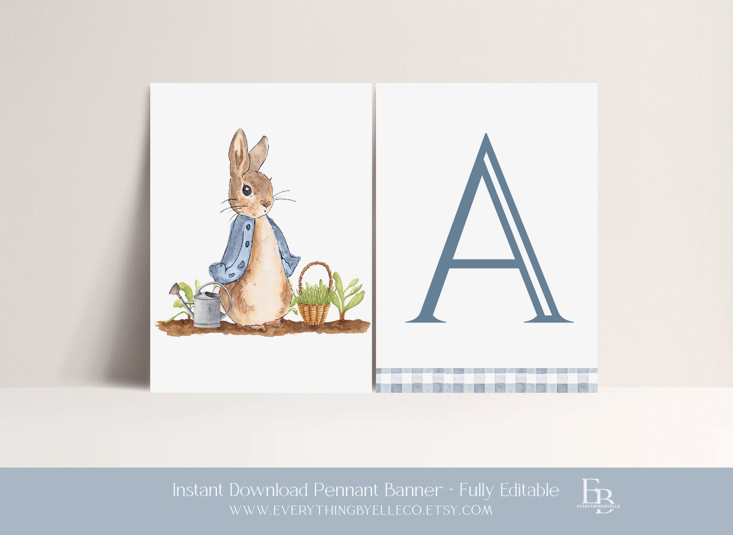 Peter Rabbit Baby Shower Thank You Card Editable Peter Rabbit - Etsy