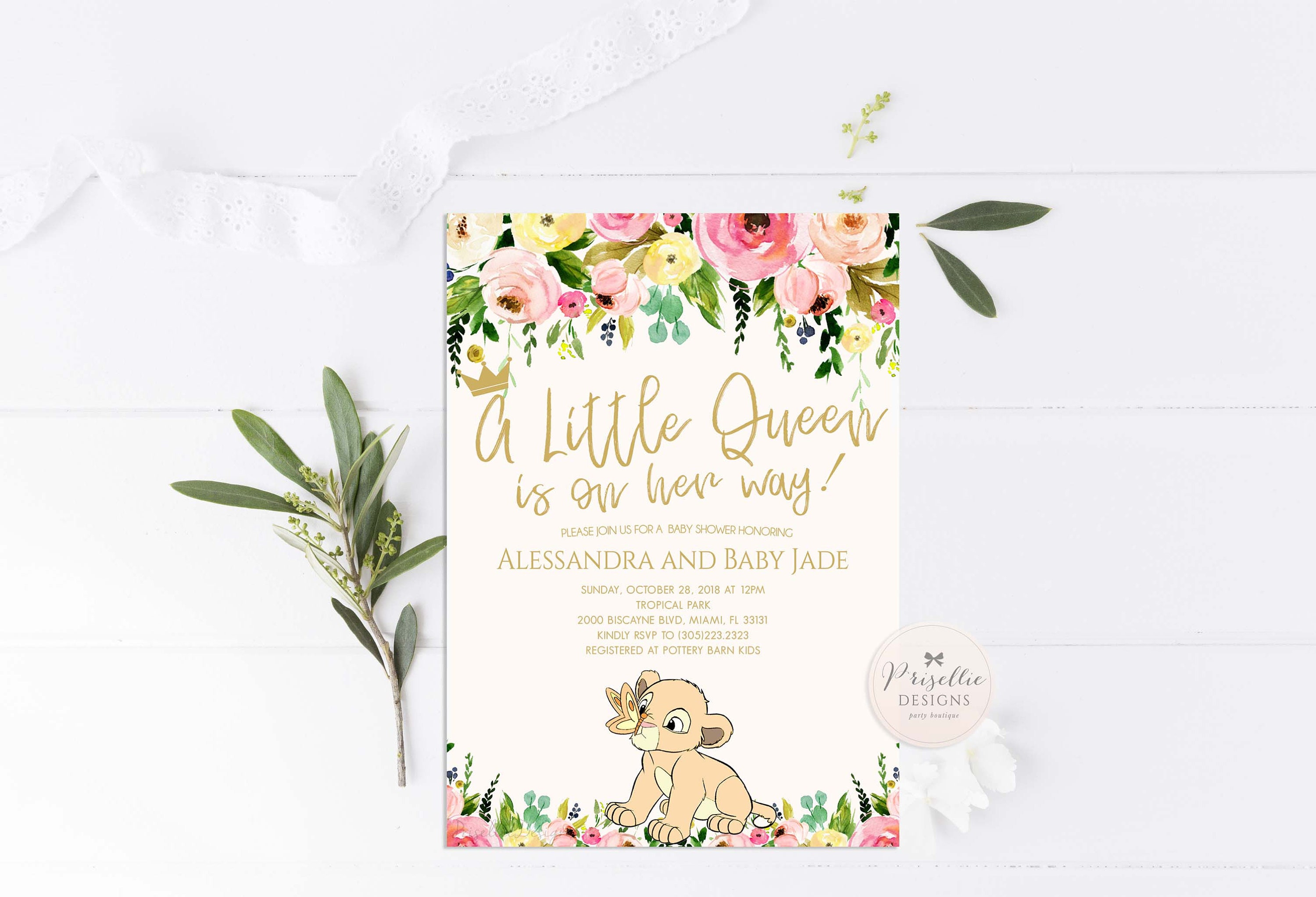 Nala Baby Shower Invitation Nala Baby Shower Invitation Etsy