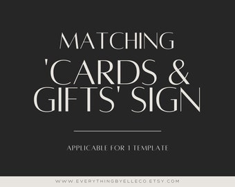 Matching Cards & Gifts Sign 8x10 Digital Printable Sign | EverythingByElleCo 8x10 Only