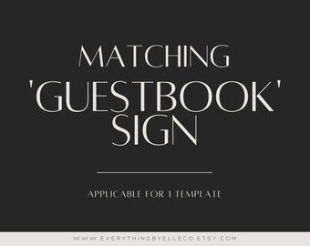 Matching Guestbook Sign 8x10 Digital Printable Sign | EverythingByElleCo 8x10 Only