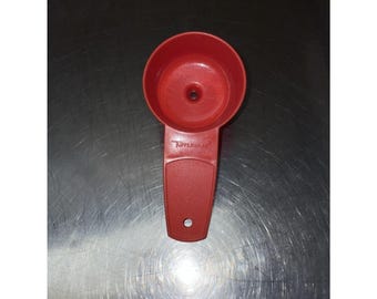 VTG TUPPERWARE Tomato Red Handled Small Hole Strainer, Kitchen Gadget