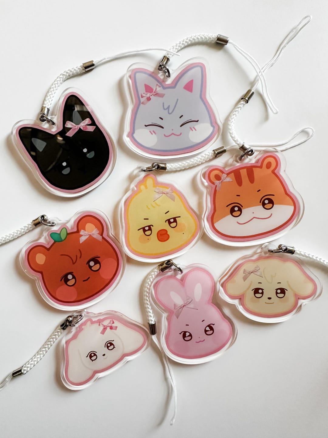Aniteez Keychains ATEEZ ANITEEZ Atiny Keychain Phone Light Stick Face Charm Kawaii Deco ...