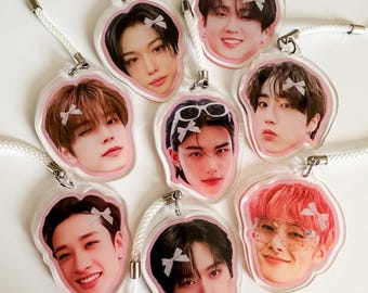 STRAY KIDS Bias Face Keychain Phone Light Stick Face Charm kawaii deco kpop concert decoration accessory accessories gift birthday friend