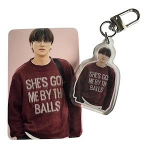 WOOYOUNG She Got Me By The Balls Suéter Bias Ateez Atiny Llavero Acrílico Charm Divertido deco kpop concierto decoración accesorios