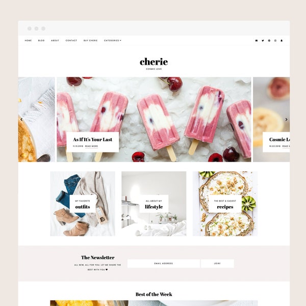 Only 1 left! Cherie • Blogger Theme - Responsive Blog Theme for Blogger/Blogspot