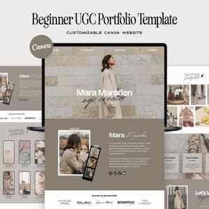 Beginner UGC Portfolio Canva Template | Neutral Media Kit for Influencers and Content Creators