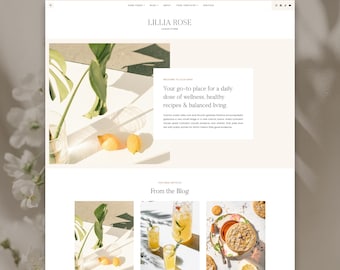 WordPress Theme for Recipe Bloggers | Kadence Child Theme | Food Blog Design | Lillia | Health & Wellness
