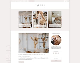 Neutral WordPress Blog Theme | Isabella | Kadence | Website Template