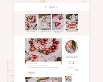 Thème Felicity Blogger | Modèle de blogueuse féminine | Thème Blogger rose