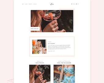 Thème Ava Blogger | Modèle de blogueuse féminine | Thème Blogger rose