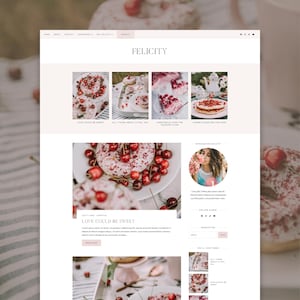 CLEARANCE · Felicity Blogger Theme | Pink Feminine Blogger Template