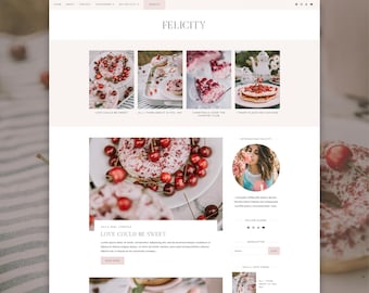 CLEARANCE · Felicity Blogger Theme | Pink Feminine Blogger Template