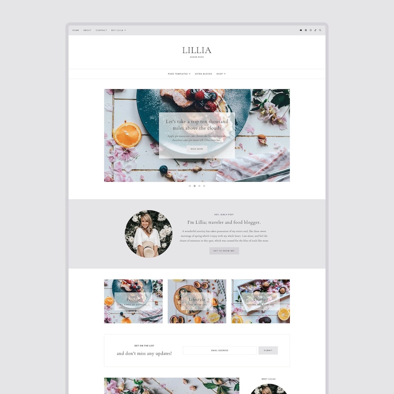 Lillia WordPress Theme Homepage