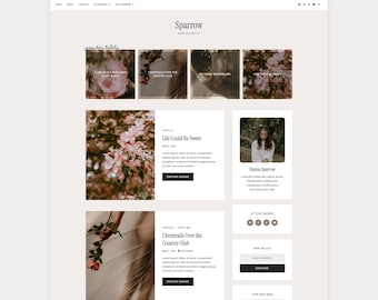 NOUVEAU ! Thème de blogueur Sparrow | Modèle de blogue lifestyle