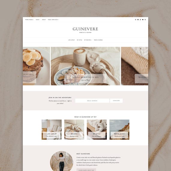 Feminine WordPress Blog Theme | Guinevere | Kadence Child Theme | WordPress Website Template