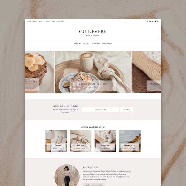 Feminine WordPress Blog Theme | Guinevere | Kadence Child Theme | WordPress Website Template