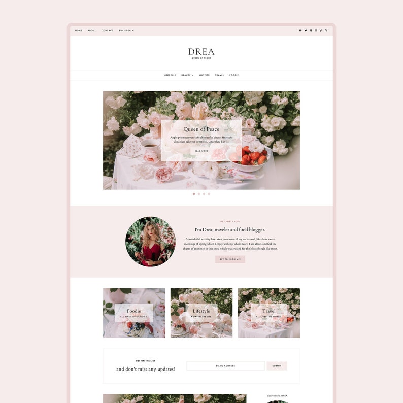 Drea Homepage - Responsive Blogger/Blogspot Theme