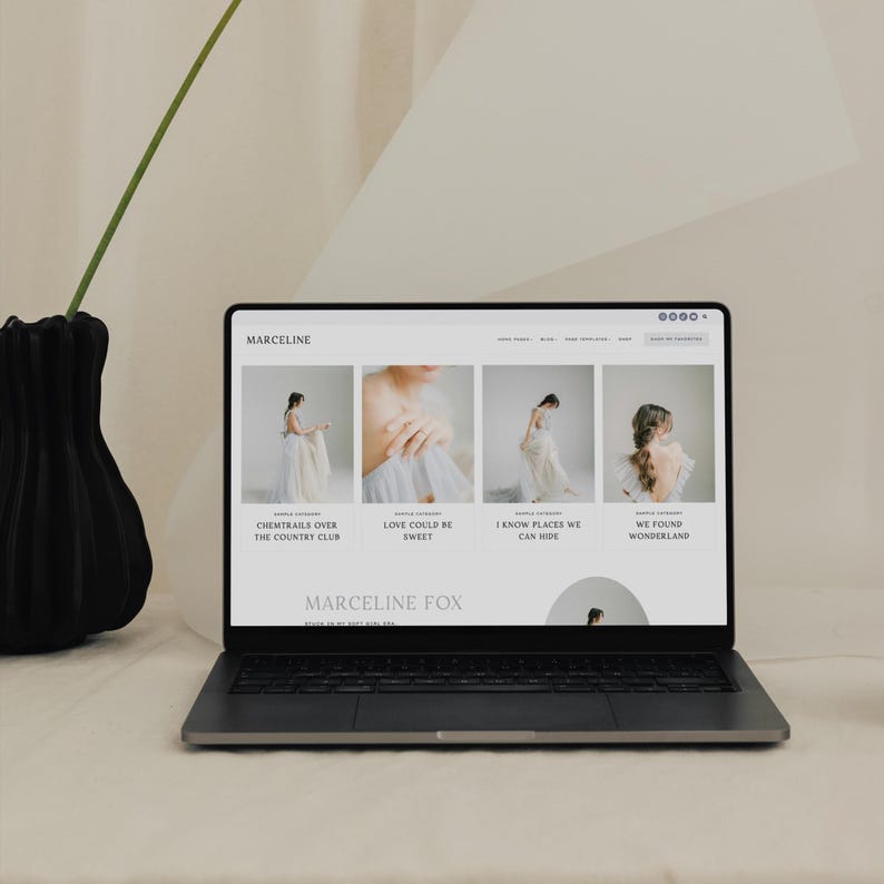 Marceline WordPress Theme, Kadence Child Theme, WordPress Template, Feminine WordPress Theme, WordPress Blog Theme