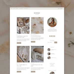 Bonnie Blogger Theme | Neutral Minimalist Blogspot Template